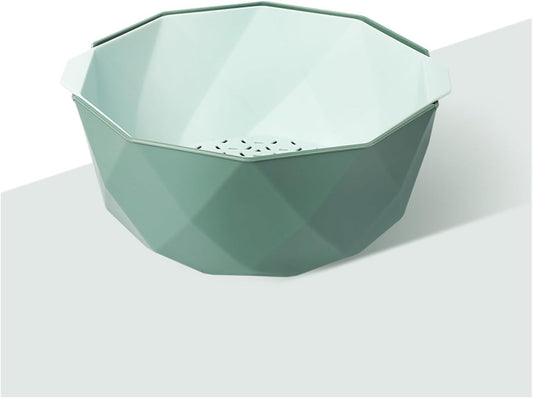 Fruit Bowls Fruit Tray Living Room Home Kitchen Double Wash Vegetable Draining Basket Fruit Basket Blue Green Pink Fruit Bowl Fruit Basket (Color : Green, Size : Small)