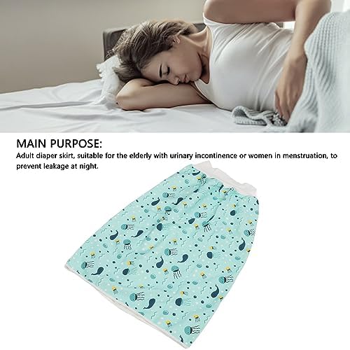 Adult Wearable Incontinence Mattress, Adult Diaper Skirt Wearable Incontinence Mat Washable Cotton Cloth Reusable Diaper Bed Pad(L)