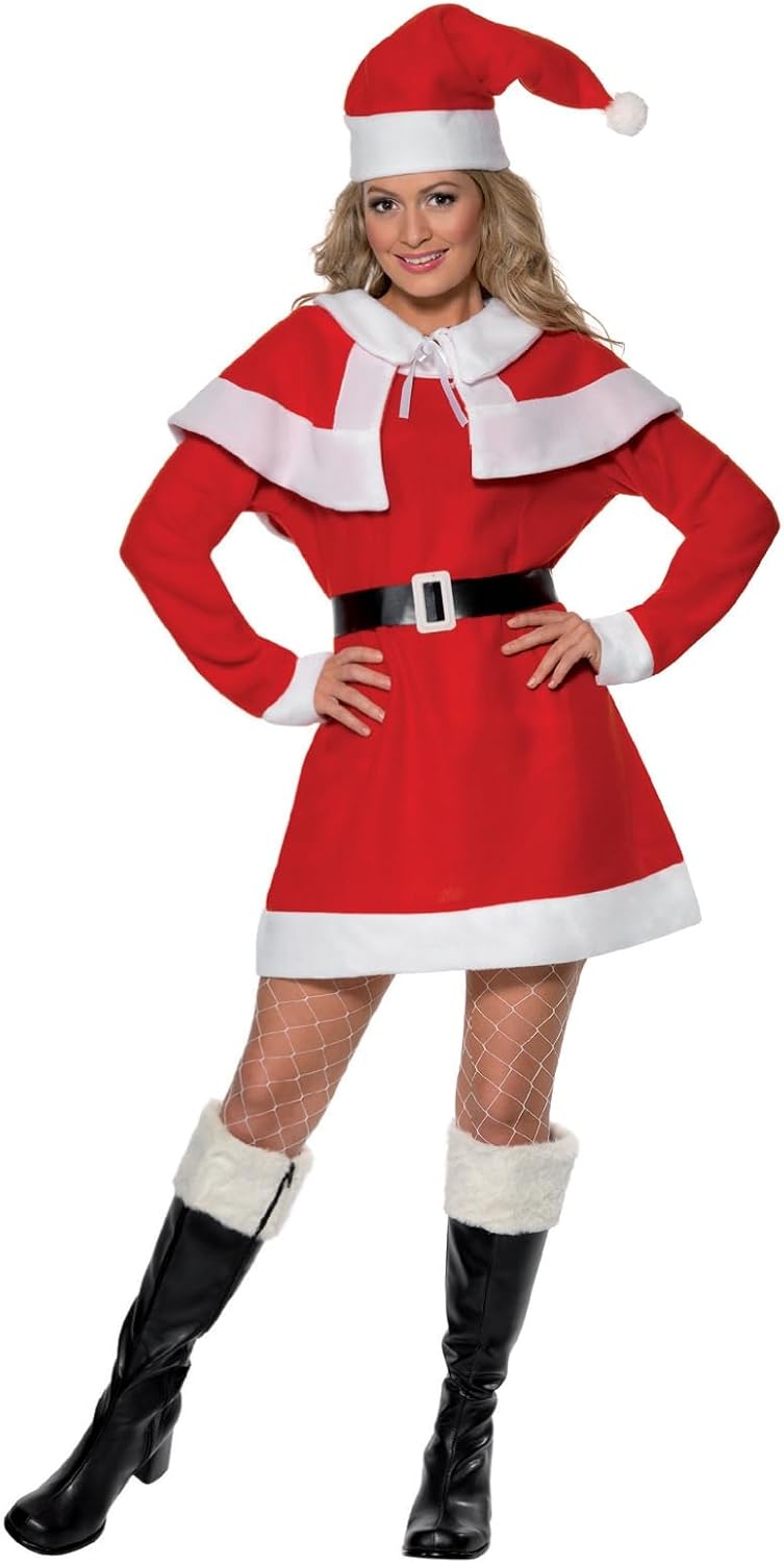 Smiffys Women's Standard Miss Santa Fleece Costume