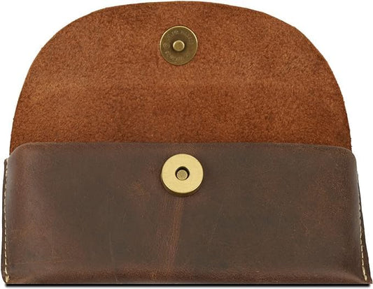 Leather Sunglasses Case Genuine Leather Eyeglass Case Soft Glasses Pouch Reading Glasses Case for Men & Women