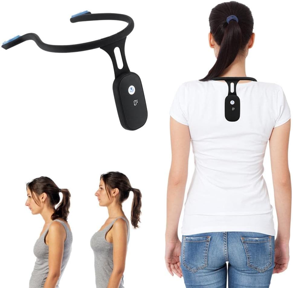 JTLB Smart Neck Posture Corrector - Rechargeable Silicone Automatic Induction Posture Trainer, Invisible Wear for Adults & Kids, Upper Back Support for Office Work & Study