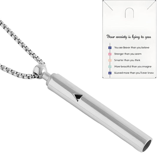1 Pcs Anxiety Necklace Breathing,Mindful Breathing Necklace,Natural Calm,