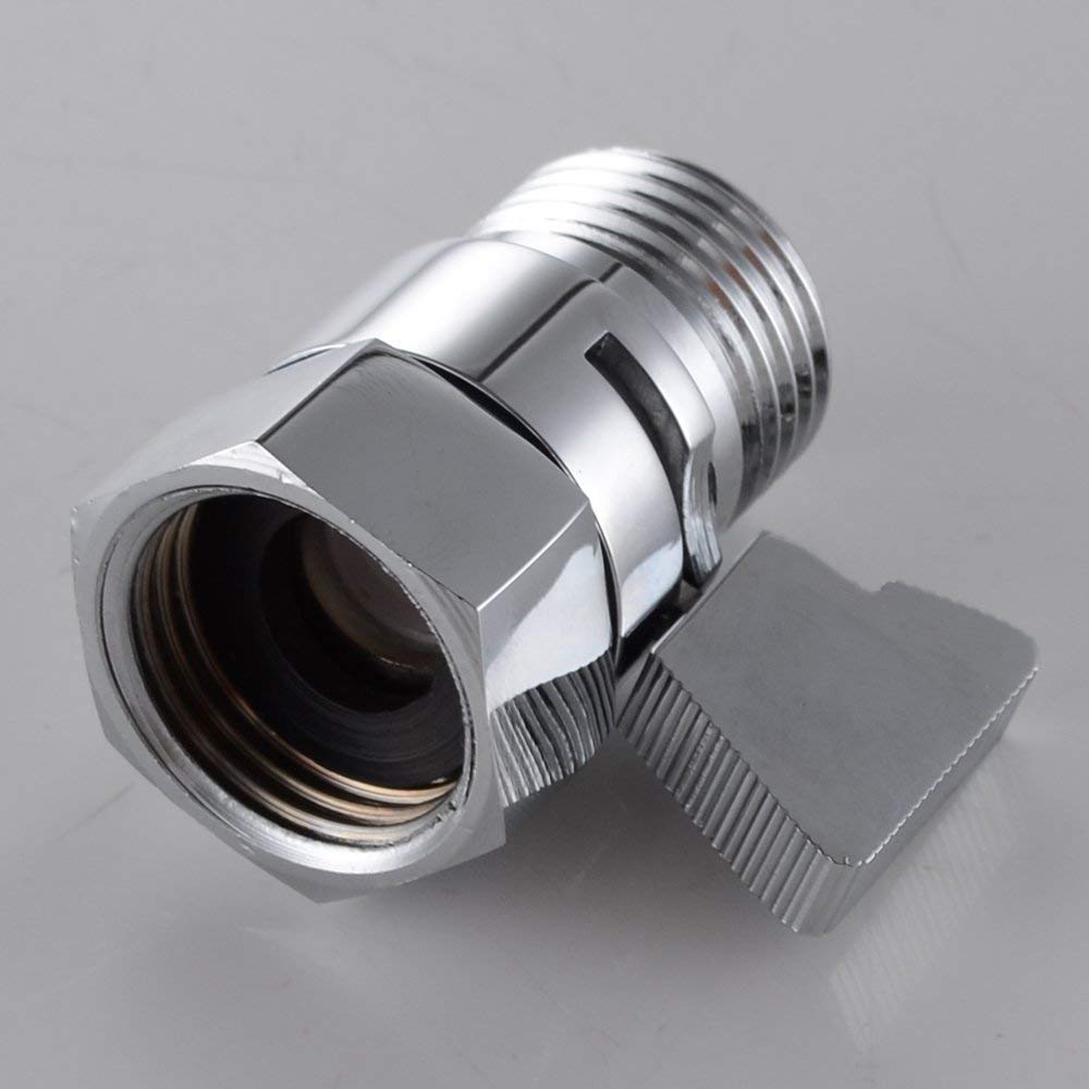 Aquafaucet Water Flow Control Valve Water Pressure Regulator Hand Shower & Bidet Sprayer Control Shut Off Valve Showerhead Brass Turn off Valve Polished Chrome G1/2 Standard Connection