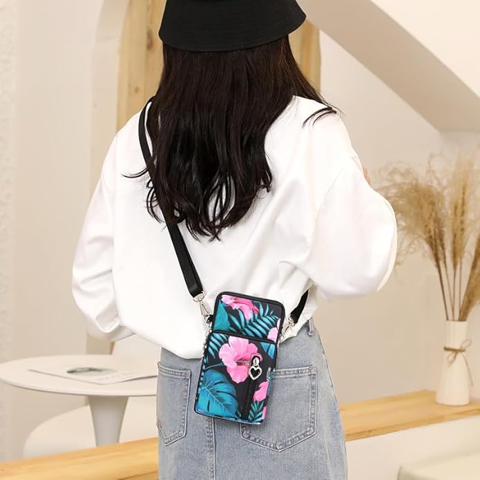 JANKS Small Crossbody Bag for Women - Mini Phone Purses with Crossbody Strap and Wallet - Nylon Arm Bag