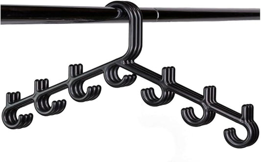 Made in USA Multi-Use Hanger for Bras, Lingerie, Hats & Scarves 5-Pack | Patented Closet Organizer | 7-Hook Space Saver for Underwear, Ties, Belts | No Clips, Lightweight Design