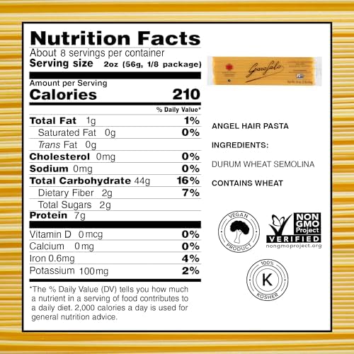 Garofalo – Premium Durum Wheat Semolina Capellini, Angel Hair Pasta, Italian Made, Bronze-Drawn, Al-Dente, One-Ingredient Pasta (4 pack)