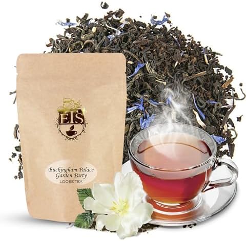 English Tea Store Buckingham Palace Garden Party Tea - 16oz | Loose Leaf Black Tea with Earl Grey and Jasmine Notes | Ceylon Assam Kenya Blend | Medium Bodied Elegant Afternoon Tea