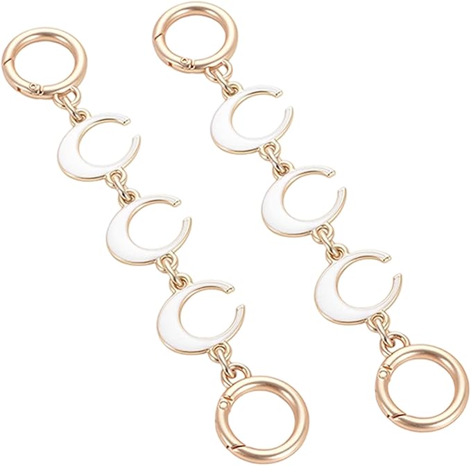 COICOIC 2Pcs Gold Bag Extender Chain, Moon Purse Strap Extenders for Handbags, Shoulder Armpit Bag Lengthener Purse Chain Extender for Tabby Nolita Swinger Laurel Teri Bag (Moon)