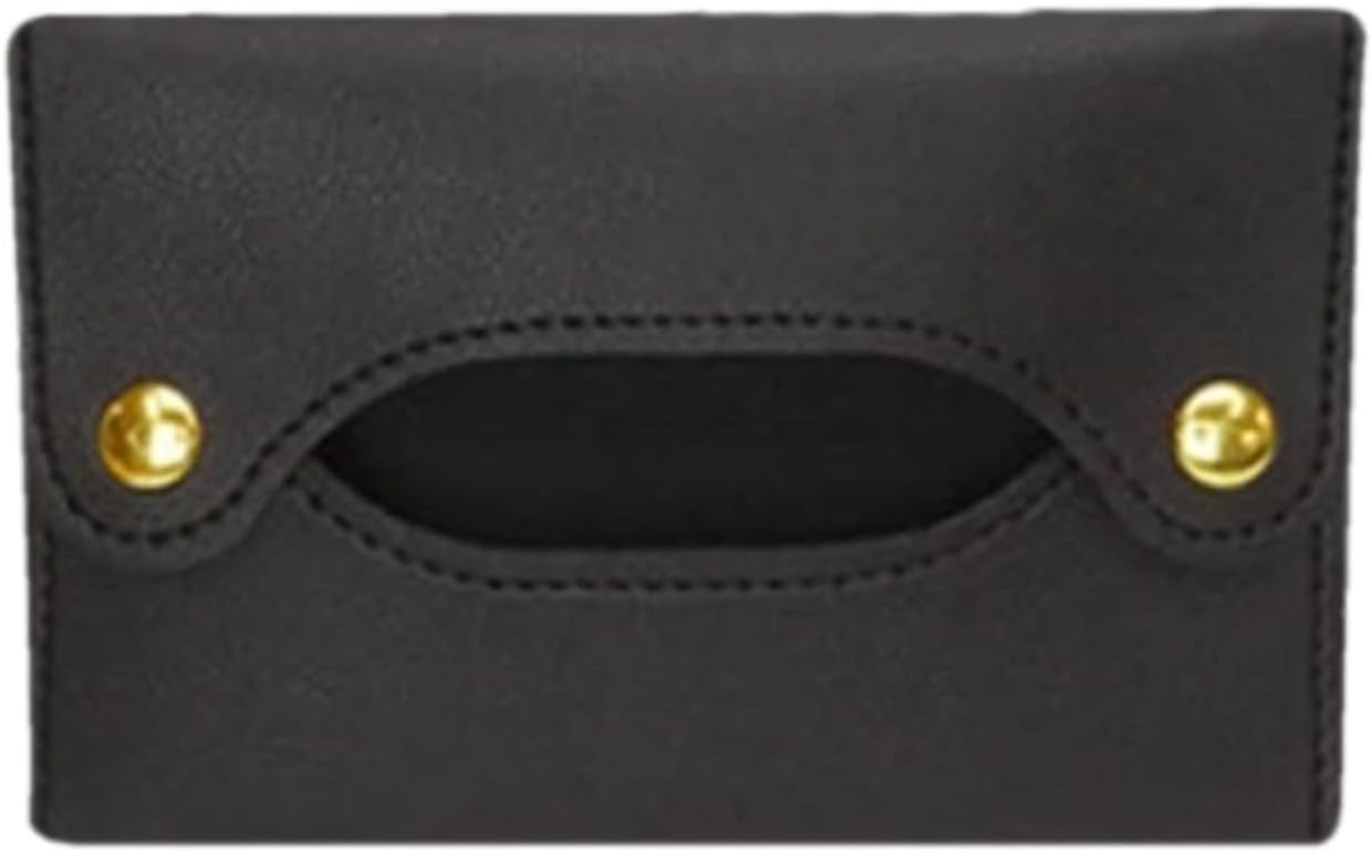 Pocket Tissue Holder - Tissue Holder | Travel Pouch for Tissue | Pocket Paper Towel | Tissue Bag Holder | Paper Towel Pu Leather Case | Paper Box Bag | Tissue Storage Bag (Black)