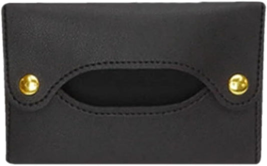 Pocket Tissue Holder - Tissue Holder | Travel Pouch for Tissue | Pocket Paper Towel | Tissue Bag Holder | Paper Towel Pu Leather Case | Paper Box Bag | Tissue Storage Bag (Black)