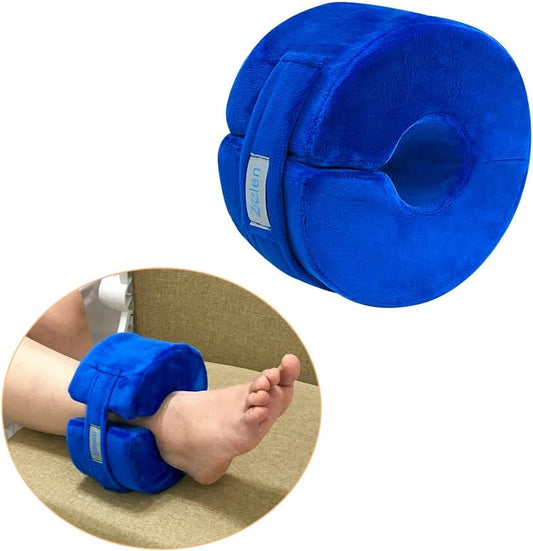 Zelen Foot Elevation Pillow Heel Ankle Elevator Wedge Foot Support Pillow Medical Ankle Cushion Feet Leg Rest for Bed Sore Pressure Ulcer Sleeping Elevated Foam Surgery Recovery (Blue, 1 PCS)