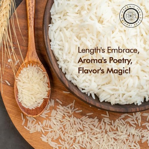 Pride Of India - Extra Long Indian Basmati Rice - Naturally Aged Aromatic Grain, 1.5 Pound Jar
