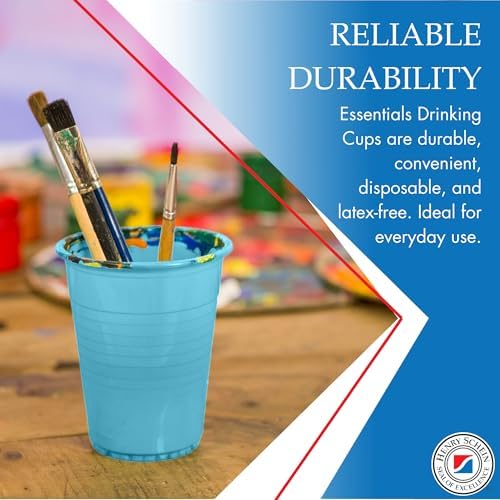 Essentials Healthcare Products Plastic Drinking Cups - Full Case of 1000 Cups - Blue 5 oz Disoposable Cups for Cold Beverages, Parties, Office, or Medical Use - Durable & Convenient