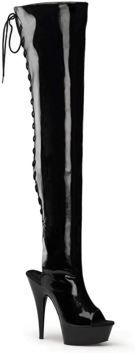 Pleaser Women's Delight-3017 Knee-High Boot