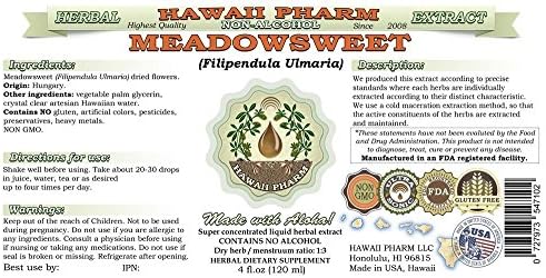 Hawaii Pharm Meadowsweet Alcohol-Free Liquid Extract, Meadowsweet (Filipendula Ulmaria) Herb Glycerite Natural Herbal Supplement, USA 2 oz