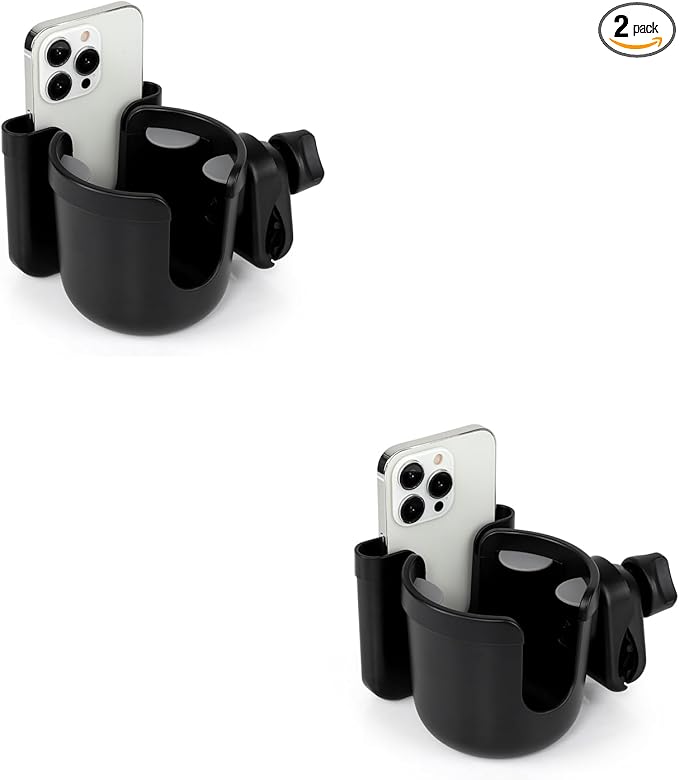 Accmor 2-in-1 Walker Cup Holder with Phone Holder, Wheelchair Cup Holder, Rollator Cup Holder, Cup Phone Holder for Walker, Wheelchair, Rollator, Mobility Scooter