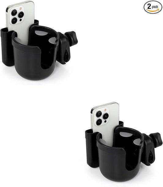 Accmor 2-in-1 Walker Cup Holder with Phone Holder, Wheelchair Cup Holder, Rollator Cup Holder, Cup Phone Holder for Walker, Wheelchair, Rollator, Mobility Scooter