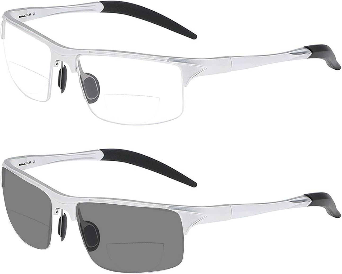 Aluminum Magnesium Multifocal Lens Reading Glasses Men Presbyopia Hyperopia Bifocal Glasses Sun Photochromic Sunglasses