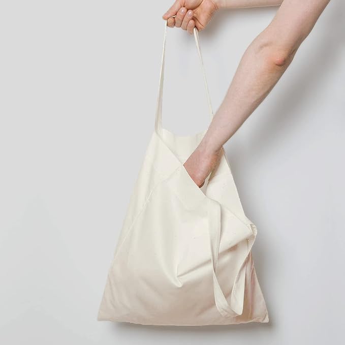 NPBAG 1 Pack 15'' X 16'' Natural Cotton Tote Bag, Lightweight Blank Bulk Cloth Bag with 1pc of PTFE Teflon Sheet
