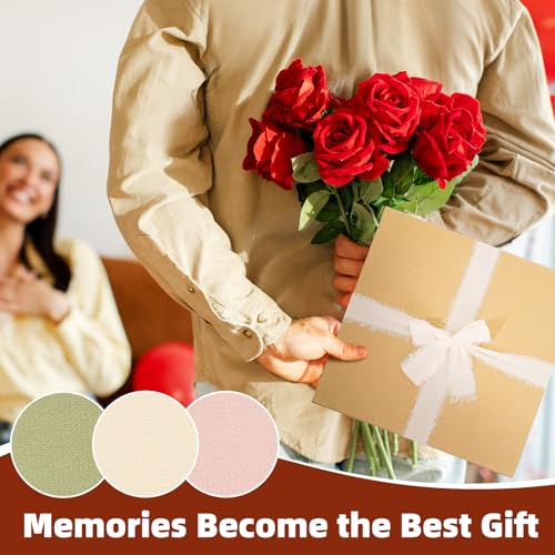 Vienrose 10 x 10 Inch Scrapbook Album Gift Set, Linen Hardcover Photo Book with 40 White Pages, DIY Memory Book Kit with Accessories for Wedding, Baby Shower, Travel, Christmas (Beige, 20 Sheets)
