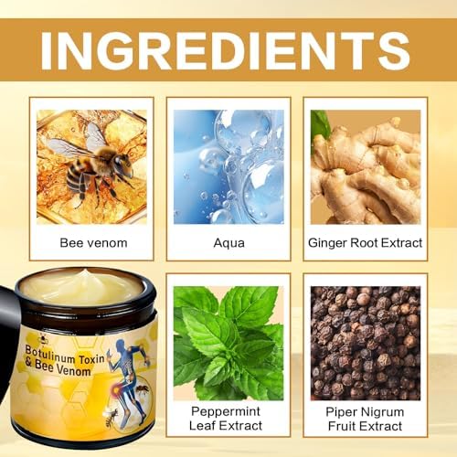 2 Pcs Botulinum Bee Venom Bone Healing Cream,Soothing Joint Muscle Rub for Back, Neck, Hands, Feet.