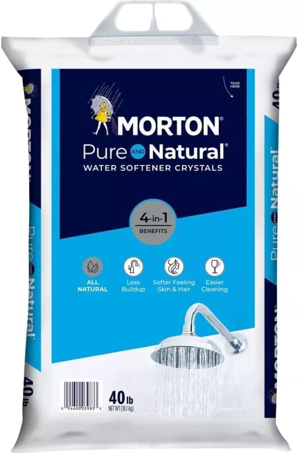 (3 PK) Morton Water Softener Salt Crystals, Pure and Natural 4 in 1, 40 pounds