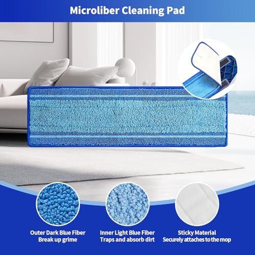 15-Pack Microfiber Mop Pads for Bona Mpo- Washable Reusable Refills for Hardwood, Tile & Multi-Surface Floors | Pet Hair & Stain Remover
