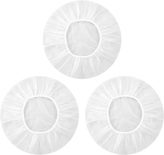 Shower Caps, 3 Pcs Waterproof Bath Caps Plastic Reusable Shower Caps Elastic Band Bath Hair Hat for Women Ladies Spa Salon