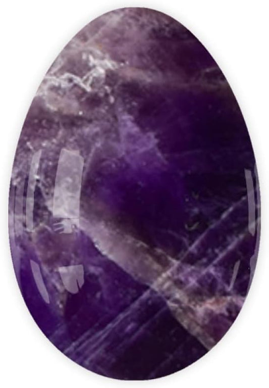 Undrilled Yoni Eggs Natural Real Jade Massage Egg for Women Kegel Exercise Feminine Hygiene Massage Balls,Amethyst,M-4x2.5cm