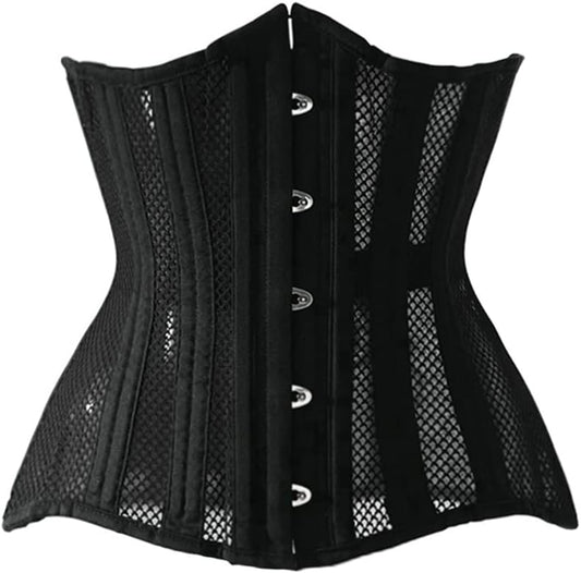 Women Heavy Spiral 26 Steel Boned Underbust Corset Satin Heavy Duty Waist Training Shaper Cincher
