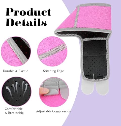 Prasacco Kids Ankle Brace Set, 2 Pairs Compression Socks & Adjustable Support Sleeves for Injury Prevention, Medium（Pink）