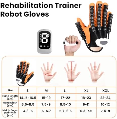 Rehabilitation Gloves, Robot Hand, Finger Rehabilitation Glove for Hand Exerciser, Trainer Robot Glove, Robotic Gloves for Stroke Hemiplegia Fingers Strength Training Device (Right, S)