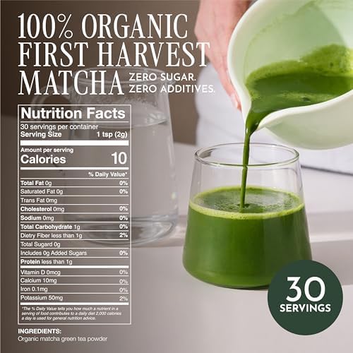 Encha Matcha - Ceremonial Grade Matcha Powder, Organic First Harvest Japanese Green Tea Powder, From Uji, Japan (60g/2.12oz)