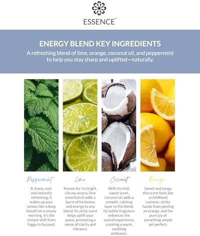 Essence Wearable Aromatherapy Nasal Diffuser – Energy Blend Essential Oil Nose Ring – Personal Scent Clip for Travel, Work & Everyday Use – Made in USA (3 Pack)
