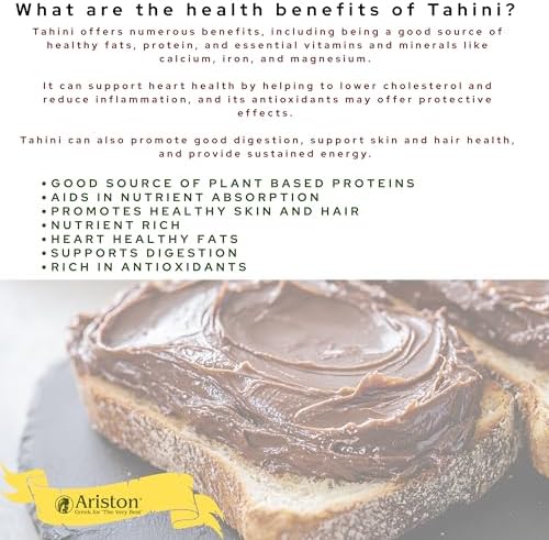 Ariston “The Very Best” Tahini – Sesame Tahini Spread | Smooth Creamy Spread | Product of Greece, 12.3 oz (Cocoa)