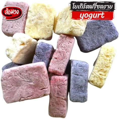 ล้อมวง Freeze-Dried Yogurt Bites - Crunchy Melt-in-Your-Mouth Yogurt Snacks - Probiotic Cultured Dairy Drops - Real Fruit Infused Yogurt Cubes - Mess-Free Snack for Kids and Adults (50g)