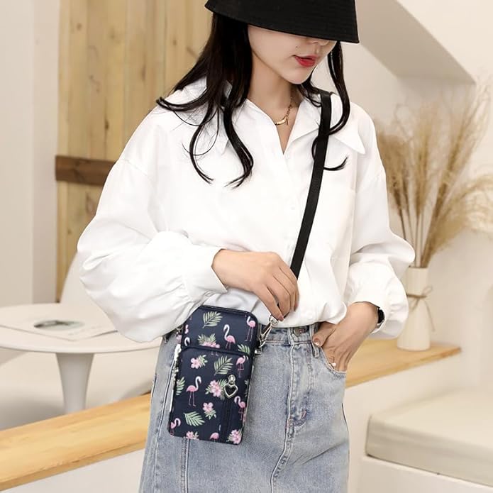 JANKS Small Crossbody Bag for Women - Mini Phone Purses with Crossbody Strap and Wallet - Nylon Arm Bag