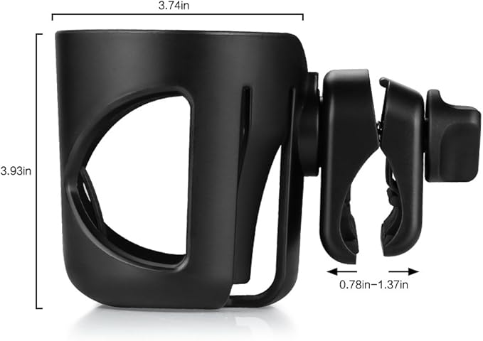 Accmor Universal Cup Holder with Hook, Stroller Cup Holder, 360° Rotatable Large Caliber Designed Bottle Holder for Stroller, Bike, Wheelchair, Walker, Scooter