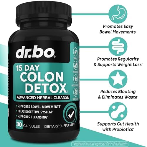 Colon Cleanser Detox for Weight Flush - 15 Day Intestinal Cleanse Pills & Probiotic - Fast Natural Laxative for Constipation Relief - Bowel Movement Supplements for Stomach Bloating, Gut Loss Support