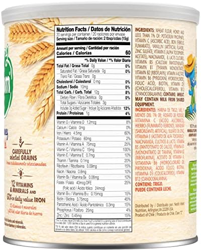 Nestle Nestum Infant Cereal, Wheat & Honey, Made for 12 Months & Up, 10.6 Ounce Canister (Pack of 6)