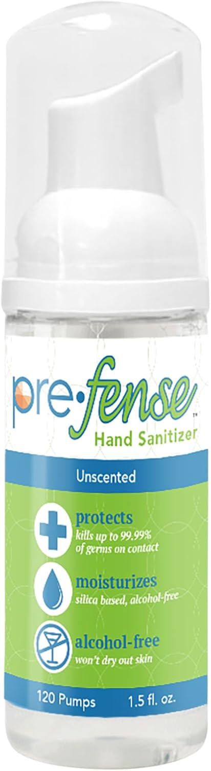 Travel Foam Hand Sanitizer - Kills 99.9% of Common Germs - Alcohol-Free - Moisturizing, Non-Drying, Water-Based Formula - Made in USA - Unscented - Travel Size - 1.5 oz - 1 Pack