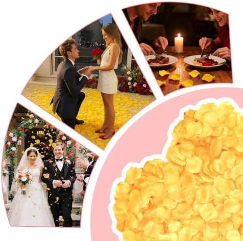 2200PCS Artificial Flower Petals Fake Rose Petals for Romantic Night,Wedding,Proposal Anniversary Flower Decorations (Orange)
