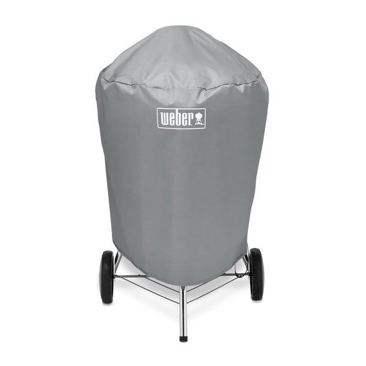 Weber 22âInch Charcoal Kettle Grill Cover â Premium HeavyâDuty Polyester, UV & Water Resistant, Breathable Fabric with Secure Straps, Easy SlipâOn Design
