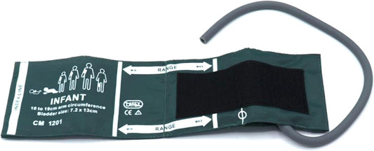 skmeditec Blood Pressure Nylon Cuff with 35cm Single Tube for Infant 10-19 cm, Reusable Replacement NIBP Cuff with Inner Airbag for BP Monitor Machine, No Connector