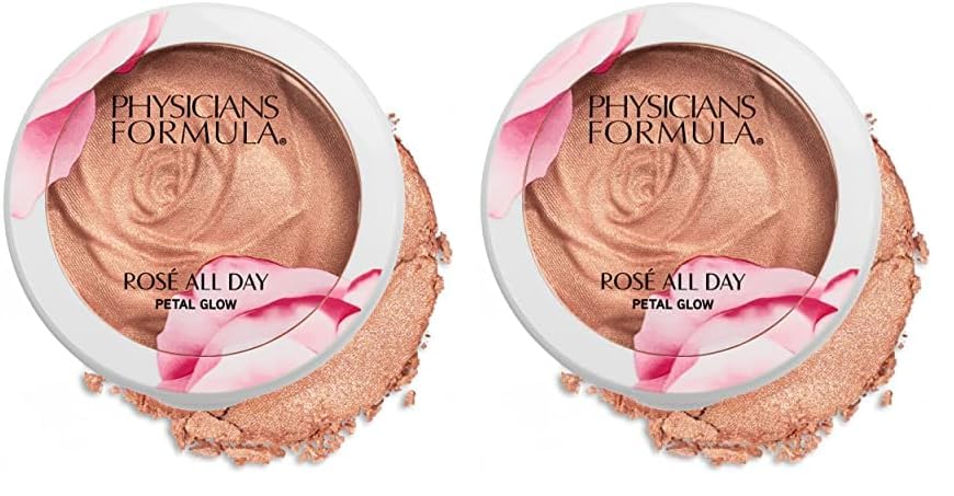 Physicians Formula RosÃ© All Day Highlighter Blush Face Powder, Pink Petal Glow, Dermatologist Tested, Clinicially Tested (Pack of 2)