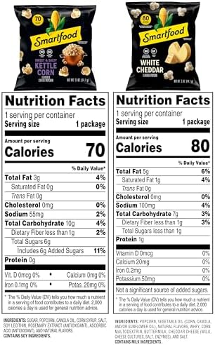 Smartfood Popcorn, Variety Pack, 0.5 Ounce (Pack of 18)