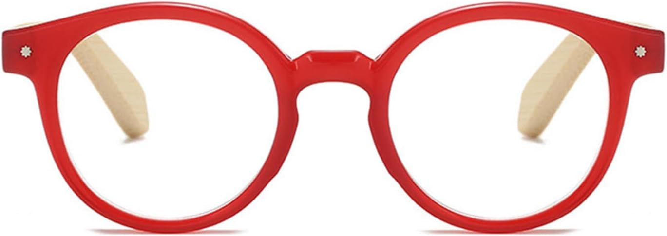 Wood Reading Glasses Round Wood Look Readers Men Women Bamboo Temples Retro Oval Eyeglasses for Reading