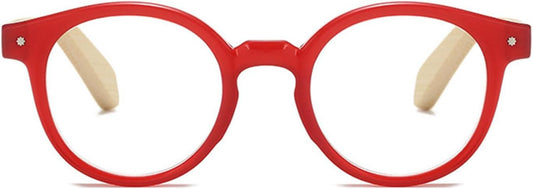 Wood Reading Glasses Round Wood Look Readers Men Women Bamboo Temples Retro Oval Eyeglasses for Reading