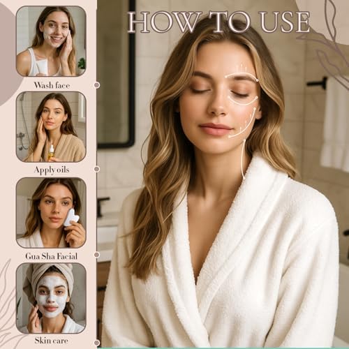 Nuanchu Stainless Steel Gua Sha Facial Tool, Metal Gua Sha for Lymphatic Drainage, Guasha Face Sculpting Double Chin Reduce with Pouch Mother Day Self Care Gift(Silver)