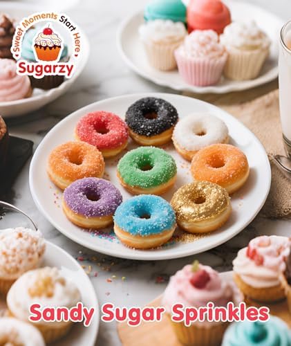 Edible White Sprinkles,Edible Sanding Sugar Crystals for Cake Decorating,150g,Sprinkle Mix for Baking Decorations,Donut Cookies,Ice Cream,Fondant Cake,Caramel Apples,Cupcakes,Desserts Toppers,Wedding Birthday Party Mother's Day Supplies
